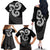 Six Celtic Countries Heritage Family Matching Off The Shoulder Long Sleeve Dress and Hawaiian Shirt Black Celtic Knot Triskelion - Wonder Print Shop