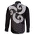 Six Celtic Countries Heritage Family Matching Off The Shoulder Long Sleeve Dress and Hawaiian Shirt Black Celtic Knot Triskelion - Wonder Print Shop