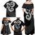 Six Celtic Countries Heritage Family Matching Off Shoulder Maxi Dress and Hawaiian Shirt Black Celtic Knot Triskelion - Wonder Print Shop