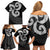 Six Celtic Countries Heritage Family Matching Off Shoulder Short Dress and Hawaiian Shirt Black Celtic Knot Triskelion - Wonder Print Shop