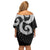 Six Celtic Countries Heritage Family Matching Off Shoulder Short Dress and Hawaiian Shirt Black Celtic Knot Triskelion - Wonder Print Shop