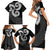 Six Celtic Countries Heritage Family Matching Short Sleeve Bodycon Dress and Hawaiian Shirt Black Celtic Knot Triskelion - Wonder Print Shop