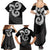 Six Celtic Countries Heritage Family Matching Summer Maxi Dress and Hawaiian Shirt Black Celtic Knot Triskelion - Wonder Print Shop