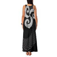 Six Celtic Countries Heritage Family Matching Tank Maxi Dress and Hawaiian Shirt Black Celtic Knot Triskelion - Wonder Print Shop