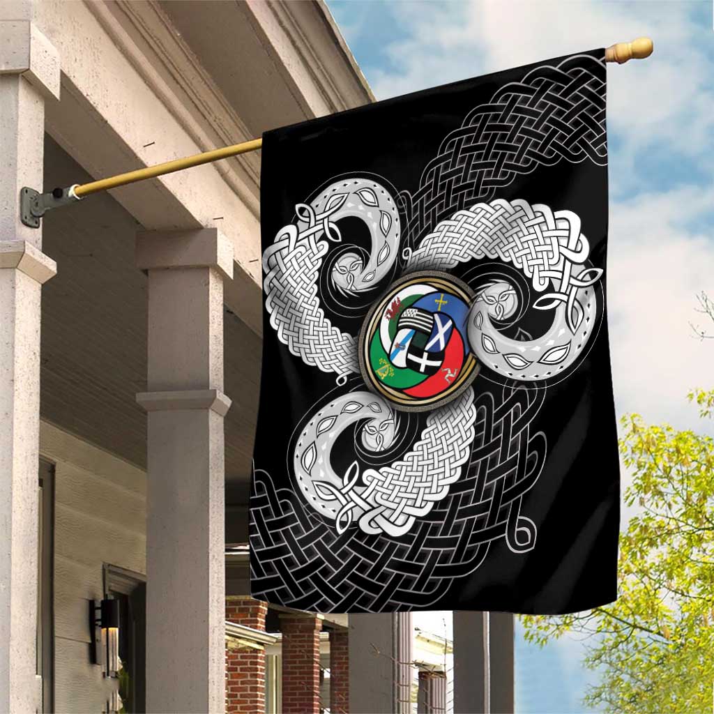 Six Celtic Countries Heritage Garden Flag Black Celtic Knot Triskelion - Wonder Print Shop