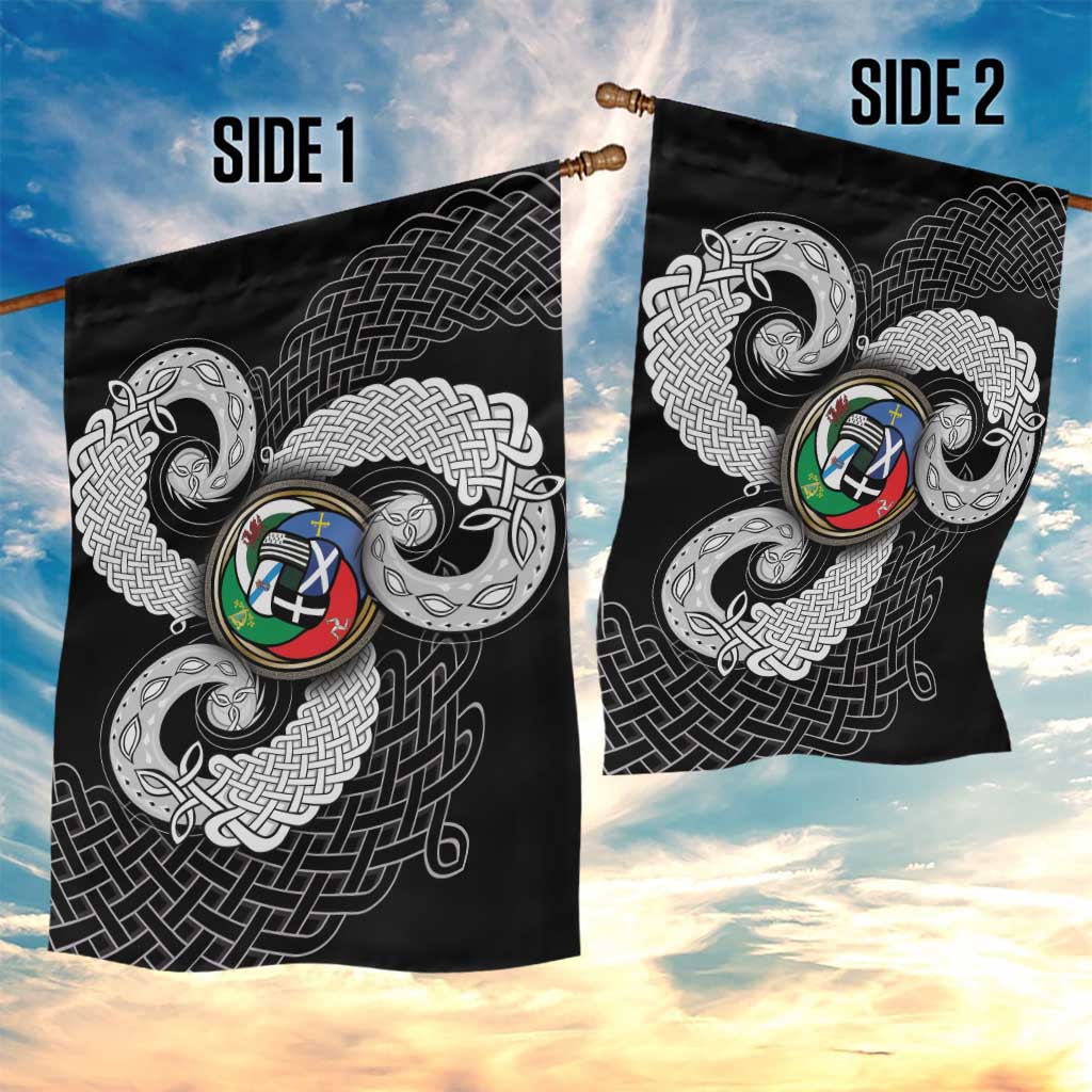 Six Celtic Countries Heritage Garden Flag Black Celtic Knot Triskelion - Wonder Print Shop