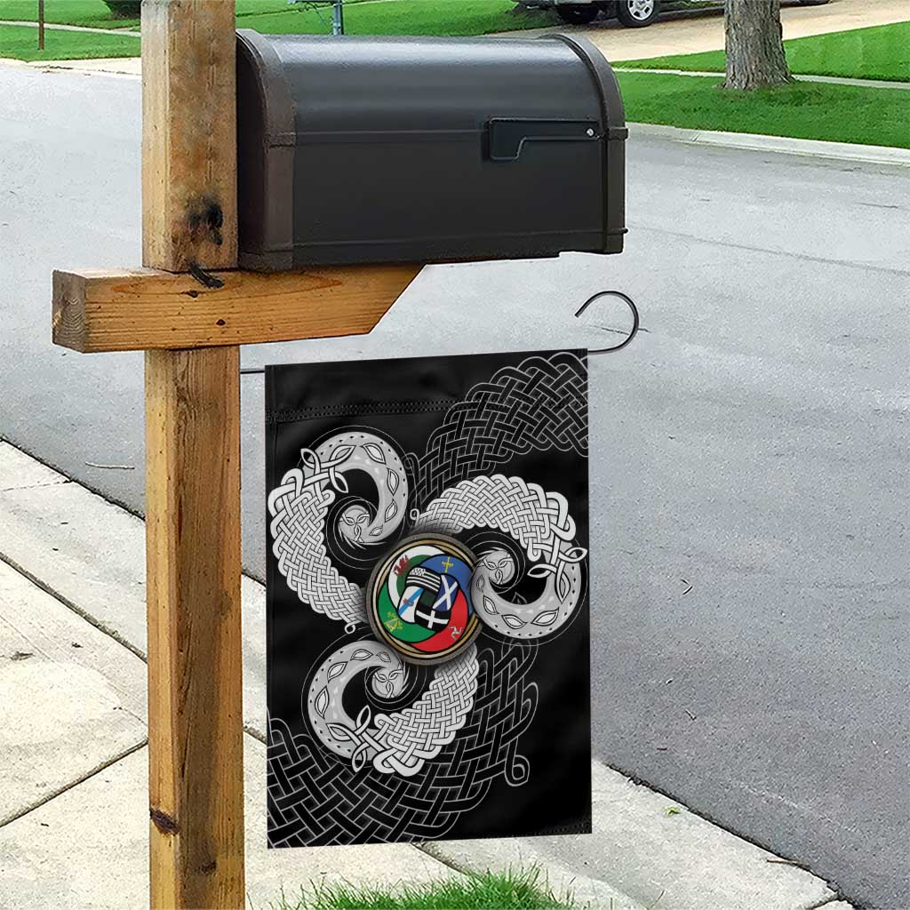 Six Celtic Countries Heritage Garden Flag Black Celtic Knot Triskelion - Wonder Print Shop