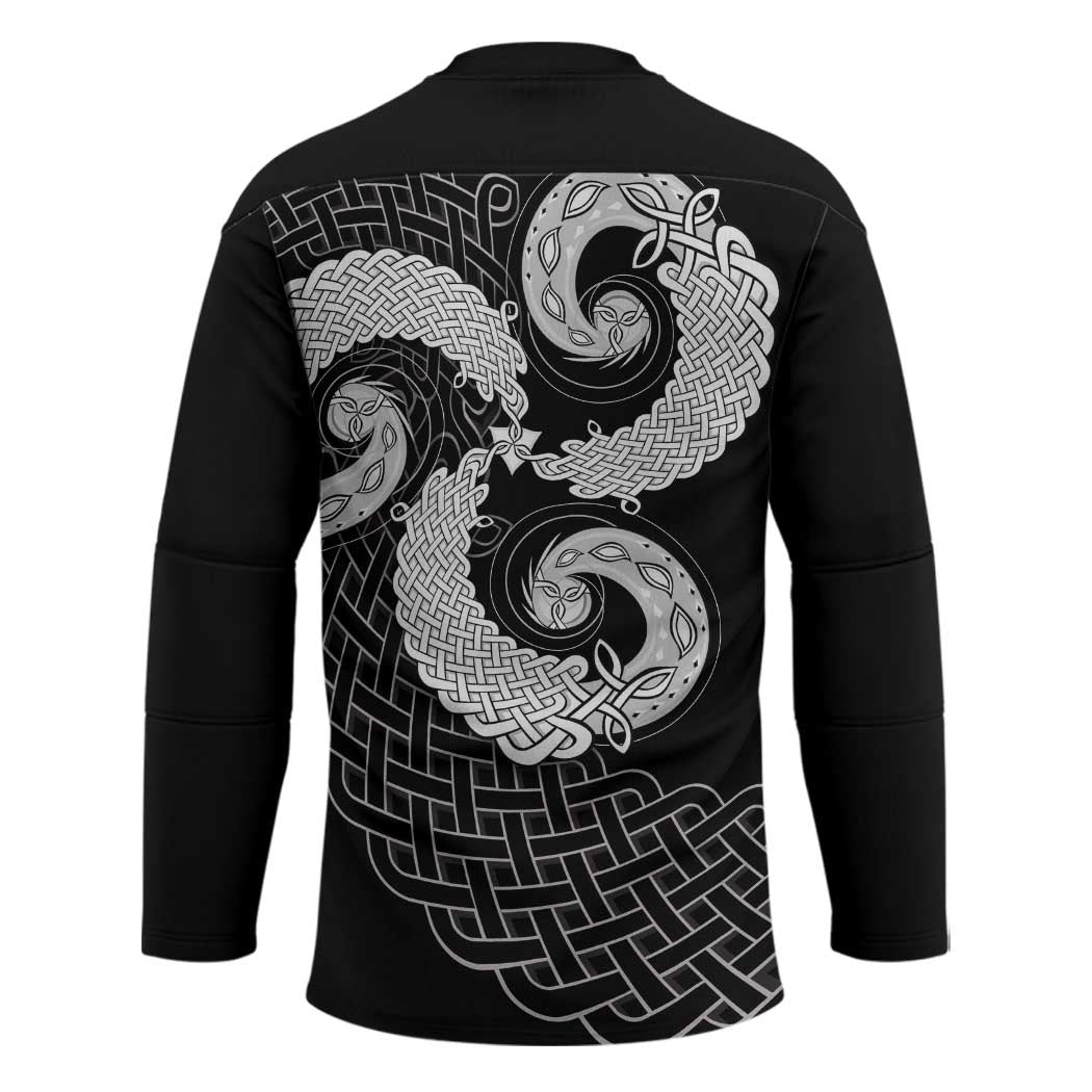 Six Celtic Countries Heritage Hockey Jersey Black Celtic Knot Triskelion - Wonder Print Shop