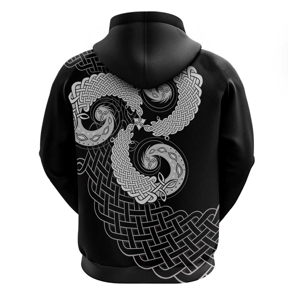 Six Celtic Countries Heritage Hoodie Black Celtic Knot Triskelion - Wonder Print Shop