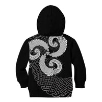 Six Celtic Countries Heritage Kid Hoodie Black Celtic Knot Triskelion - Wonder Print Shop