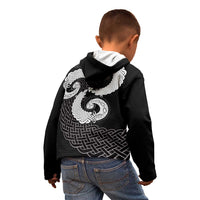 Six Celtic Countries Heritage Kid Hoodie Black Celtic Knot Triskelion - Wonder Print Shop