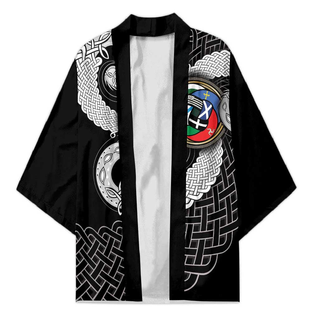 Six Celtic Countries Heritage Kimono Black Celtic Knot Triskelion - Wonder Print Shop