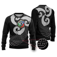 Six Celtic Countries Heritage Ugly Christmas Sweater Black Celtic Knot Triskelion - Wonder Print Shop