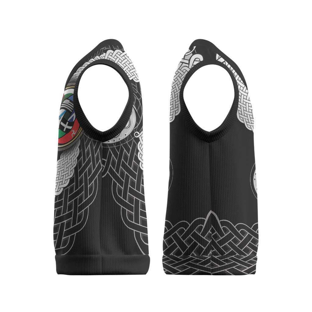 Six Celtic Countries Heritage Christmas Knitted V-Neck Vest Black Celtic Knot Triskelion - Wonder Print Shop