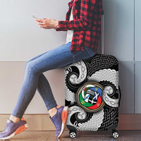 Six Celtic Countries Heritage Luggage Cover Black Celtic Knot Triskelion - Wonder Print Shop