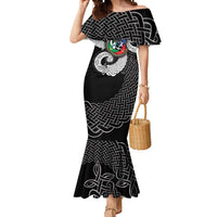 Six Celtic Countries Heritage Mermaid Dress Black Celtic Knot Triskelion - Wonder Print Shop