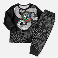 Six Celtic Countries Heritage Christmas Pajama Set Black Celtic Knot Triskelion - Wonder Print Shop