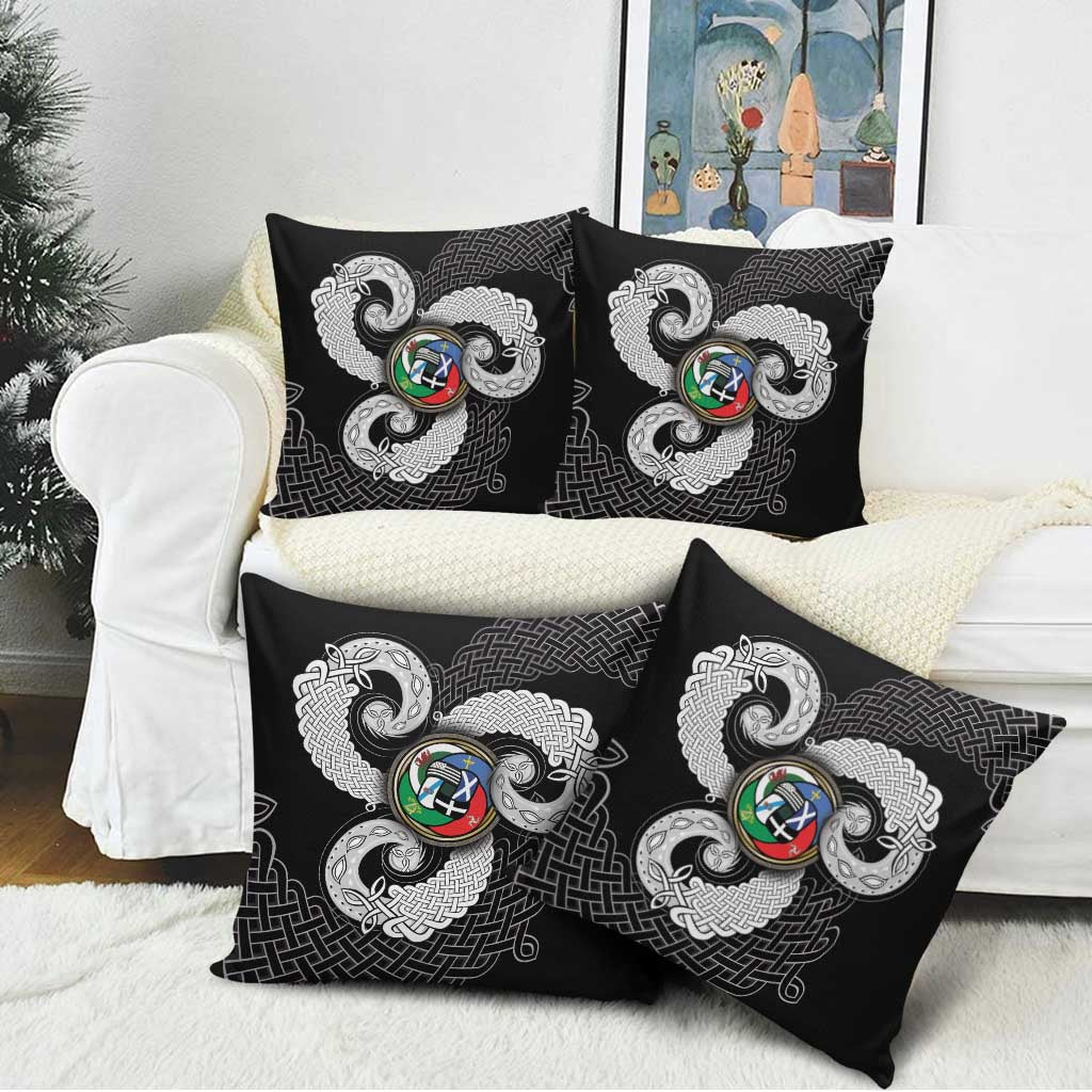 Six Celtic Countries Heritage Pillow Cover Black Celtic Knot Triskelion - Wonder Print Shop