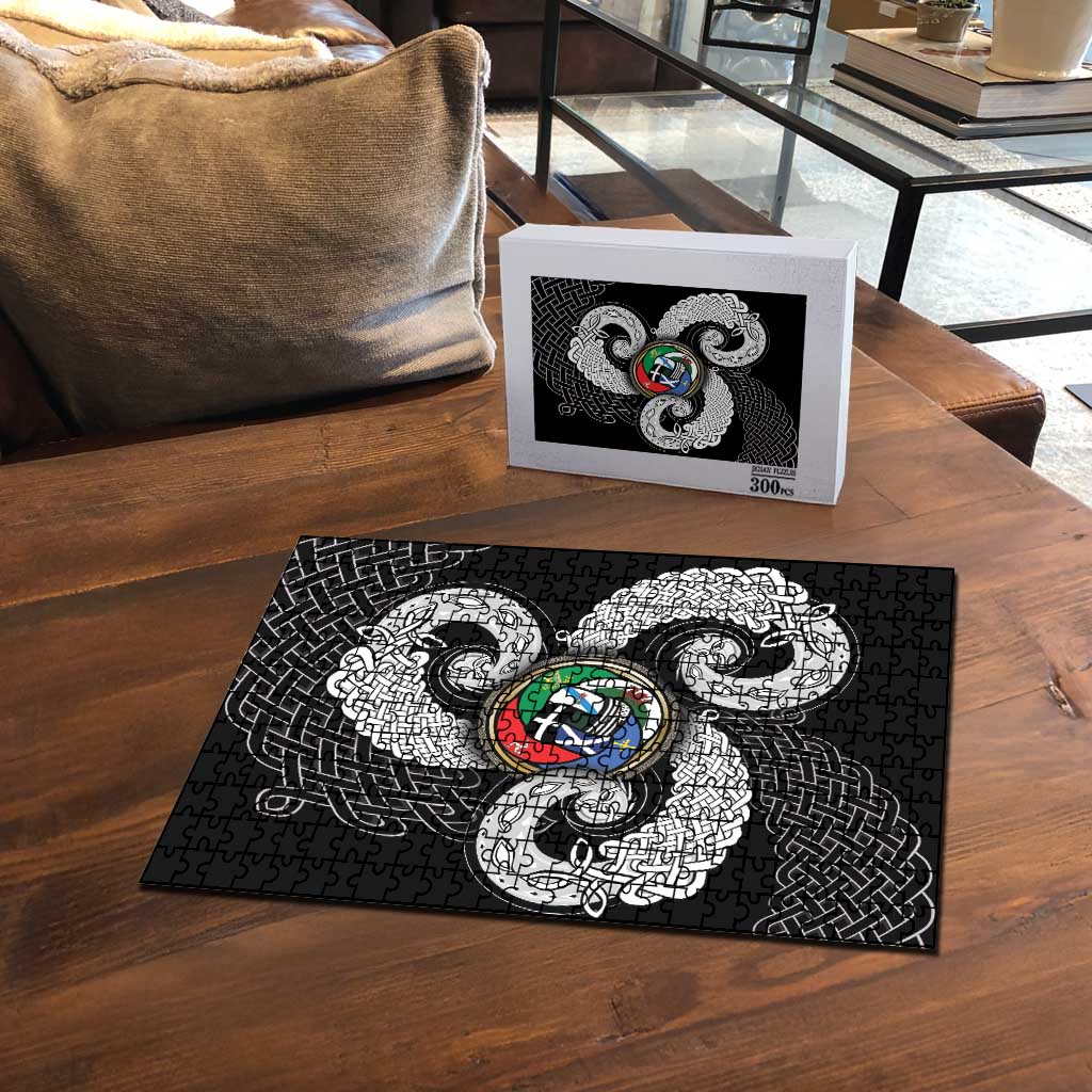 Six Celtic Countries Heritage Puzzle Black Celtic Knot Triskelion - Wonder Print Shop