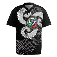 Six Celtic Countries Heritage Rugby Jersey Black Celtic Knot Triskelion - Wonder Print Shop