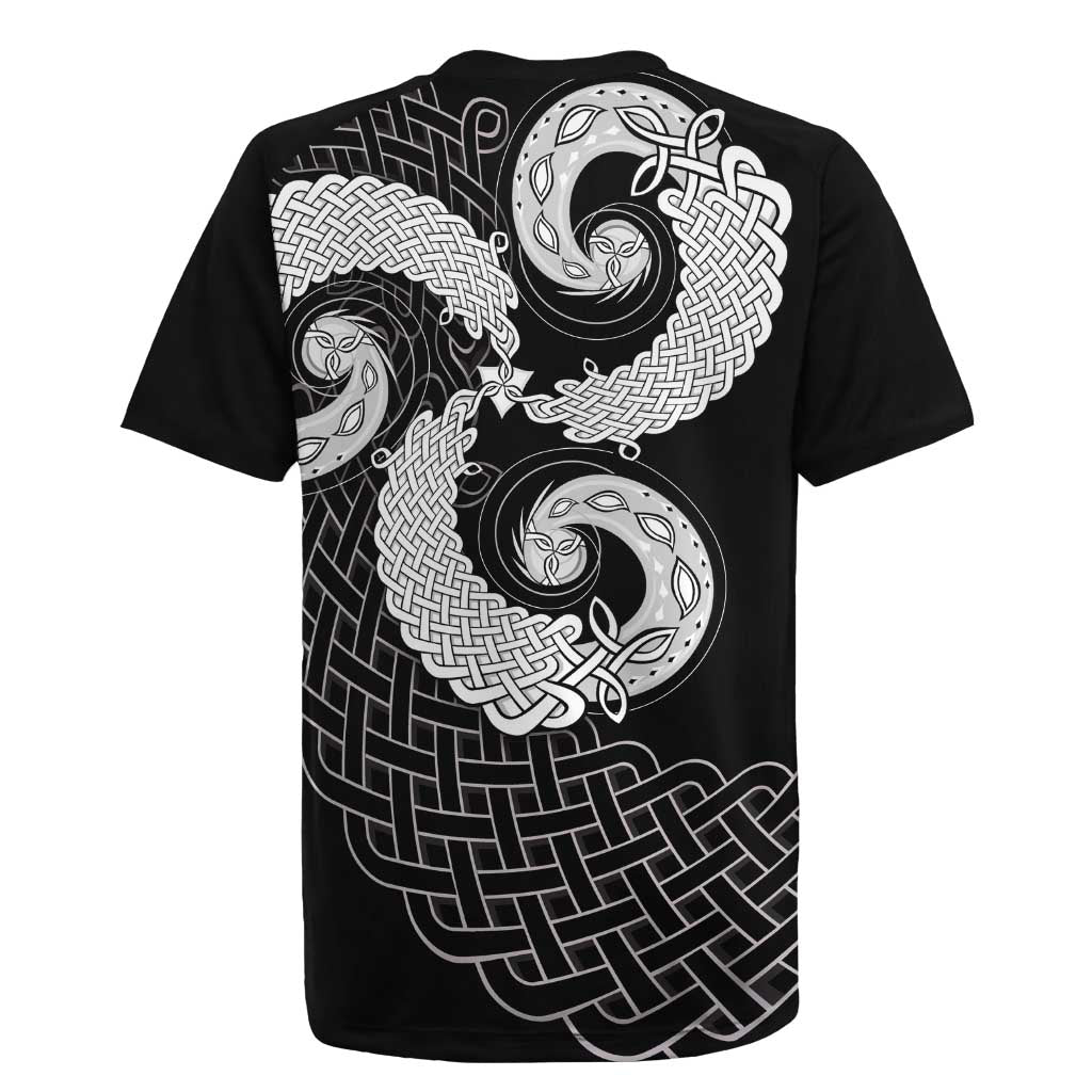 Six Celtic Countries Heritage Rugby Jersey Black Celtic Knot Triskelion - Wonder Print Shop