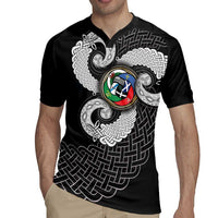 Six Celtic Countries Heritage Rugby Jersey Black Celtic Knot Triskelion - Wonder Print Shop