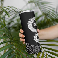 Six Celtic Countries Heritage Skinny Tumbler Black Celtic Knot Triskelion - Wonder Print Shop