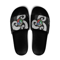 Six Celtic Countries Heritage Slide Sandals Black Celtic Knot Triskelion - Wonder Print Shop