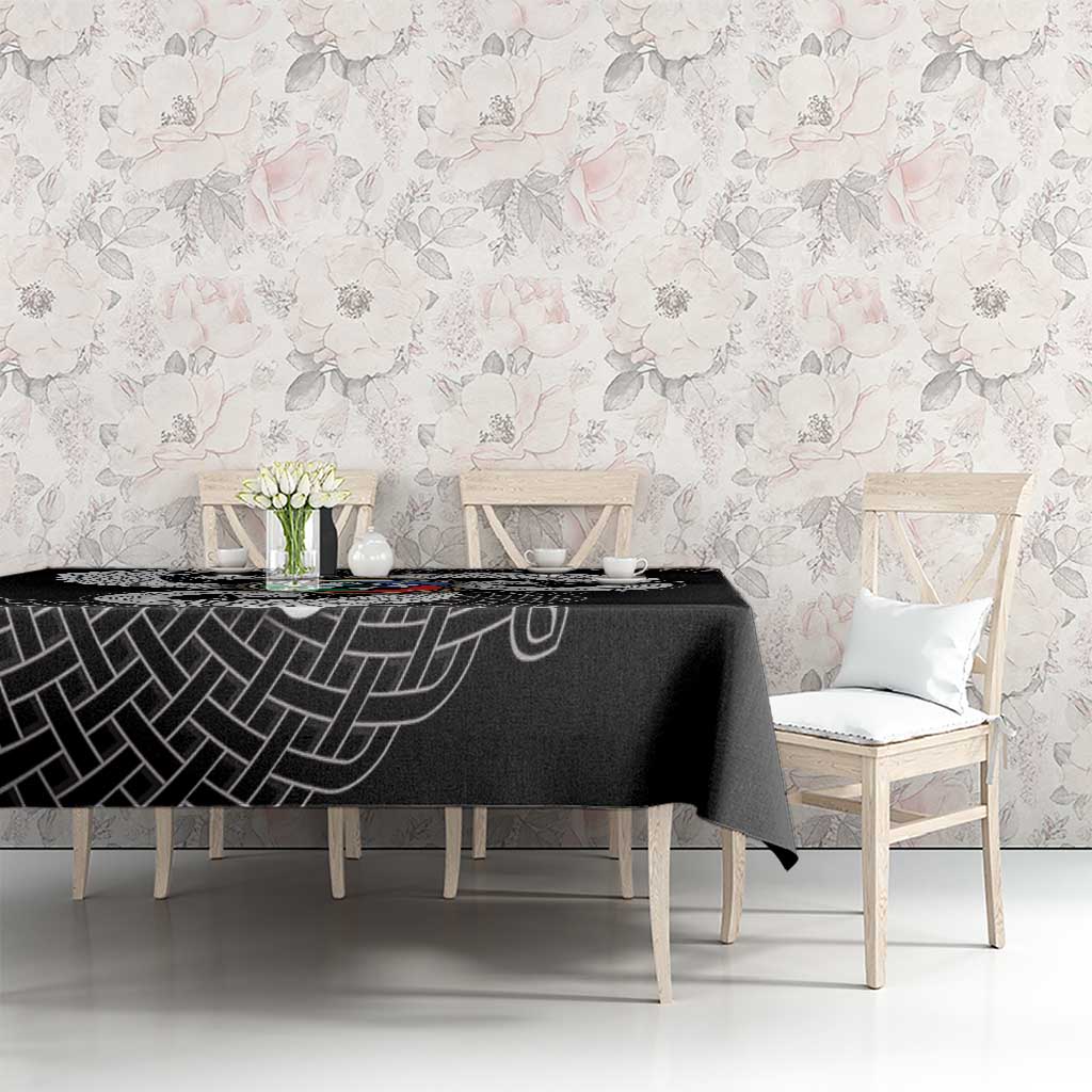 Six Celtic Countries Heritage Tablecloth Black Celtic Knot Triskelion - Wonder Print Shop