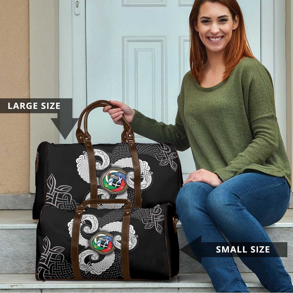 Six Celtic Countries Heritage Travel Bag Black Celtic Knot Triskelion - Wonder Print Shop