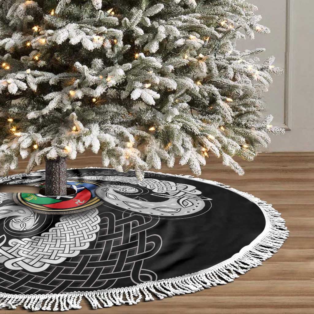 Six Celtic Countries Heritage Tree Skirt Black Celtic Knot Triskelion - Wonder Print Shop