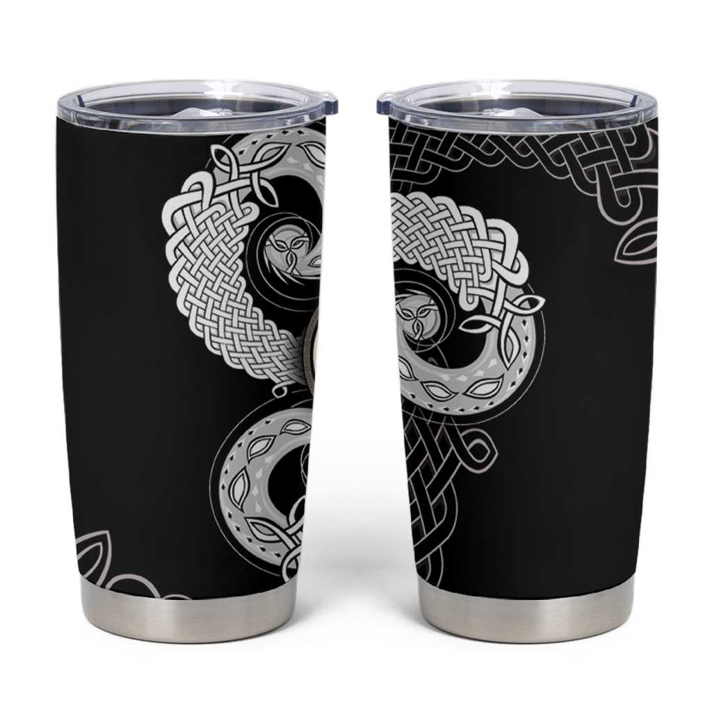 Six Celtic Countries Heritage Tumbler Cup Black Celtic Knot Triskelion - Wonder Print Shop