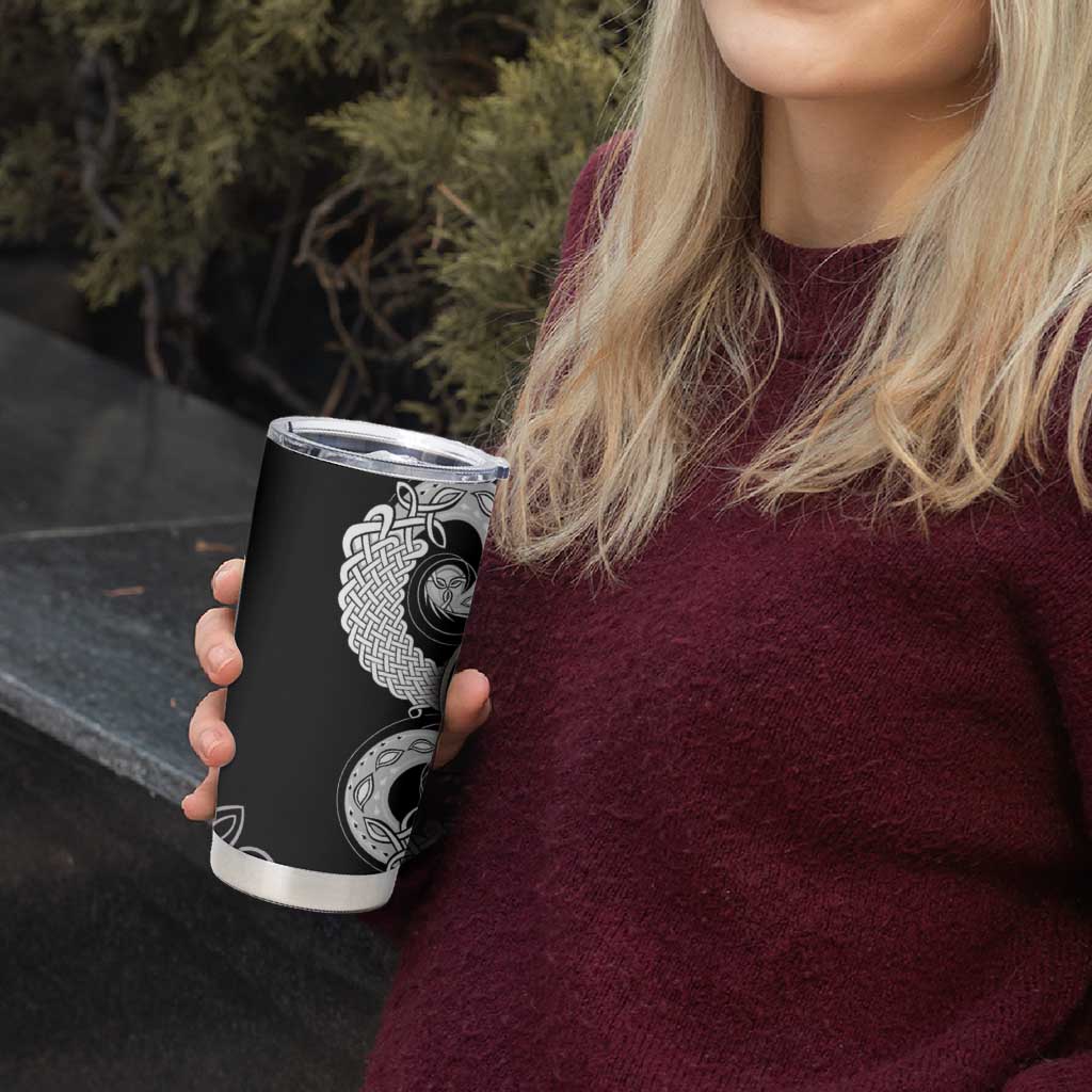 Six Celtic Countries Heritage Tumbler Cup Black Celtic Knot Triskelion - Wonder Print Shop