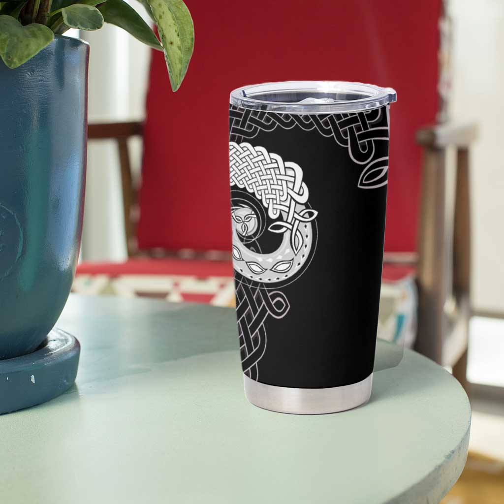 Six Celtic Countries Heritage Tumbler Cup Black Celtic Knot Triskelion - Wonder Print Shop