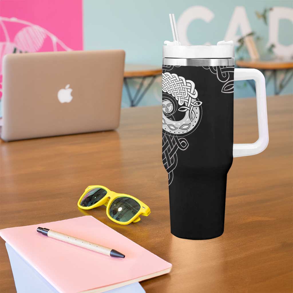 Six Celtic Countries Heritage Tumbler With Handle Black Celtic Knot Triskelion - Wonder Print Shop