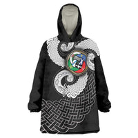 Six Celtic Countries Heritage Wearable Blanket Hoodie Black Celtic Knot Triskelion - Wonder Print Shop