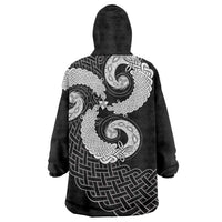 Six Celtic Countries Heritage Wearable Blanket Hoodie Black Celtic Knot Triskelion - Wonder Print Shop