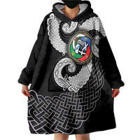 Six Celtic Countries Heritage Wearable Blanket Hoodie Black Celtic Knot Triskelion - Wonder Print Shop