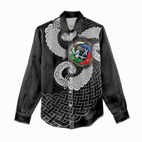Six Celtic Countries Heritage Women Casual Shirt Black Celtic Knot Triskelion - Wonder Print Shop