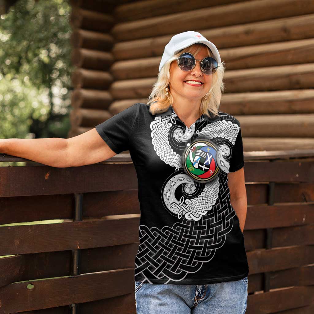 Six Celtic Countries Heritage Women Polo Shirt Black Celtic Knot Triskelion - Wonder Print Shop