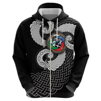 Six Celtic Countries Heritage Zip Hoodie Black Celtic Knot Triskelion - Wonder Print Shop