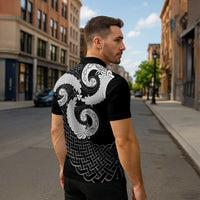 Six Celtic Countries Heritage Zipper Polo Shirt Black Celtic Knot Triskelion - Wonder Print Shop