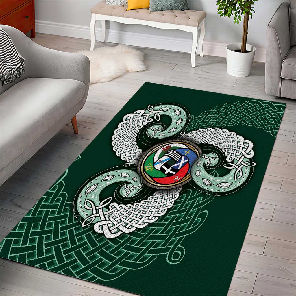 Six Celtic Countries Heritage Area Rug Green Celtic Knot Triskelion - Wonder Print Shop