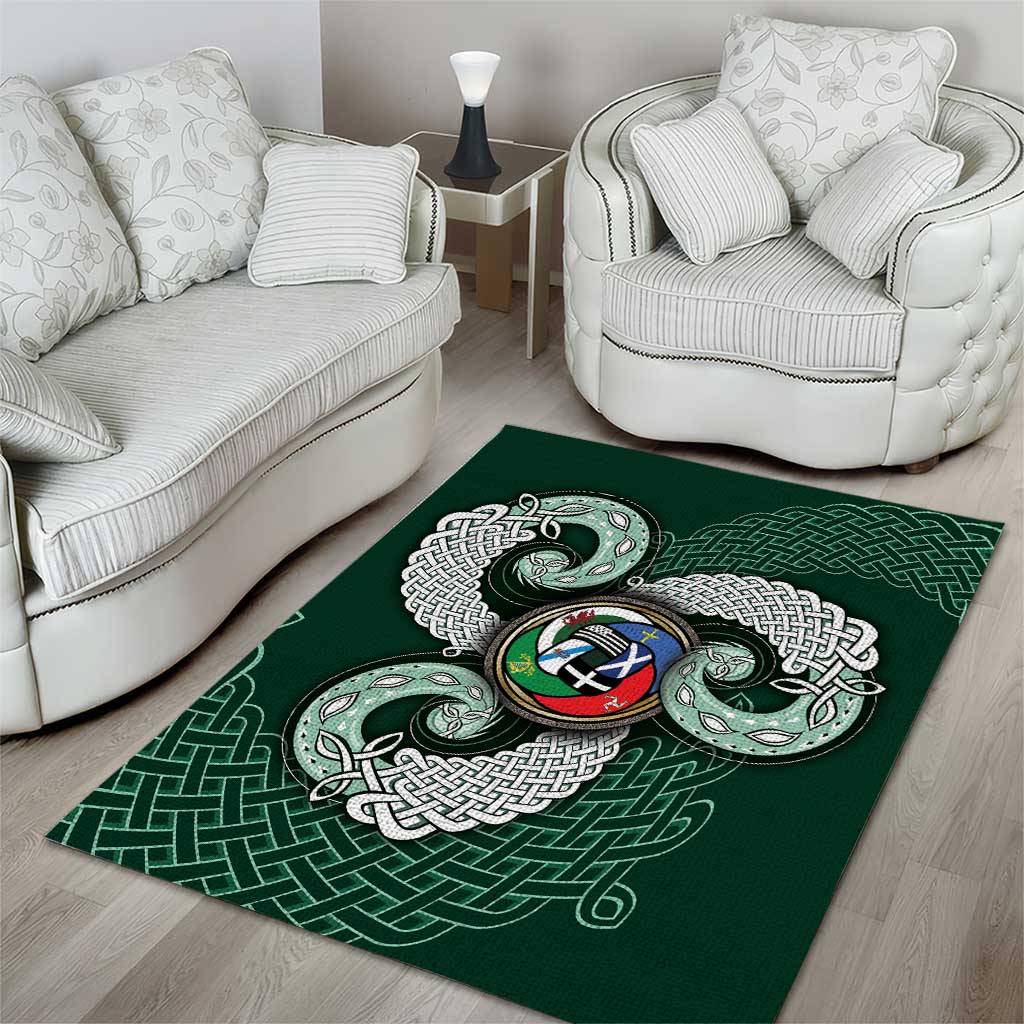 Six Celtic Countries Heritage Area Rug Green Celtic Knot Triskelion - Wonder Print Shop