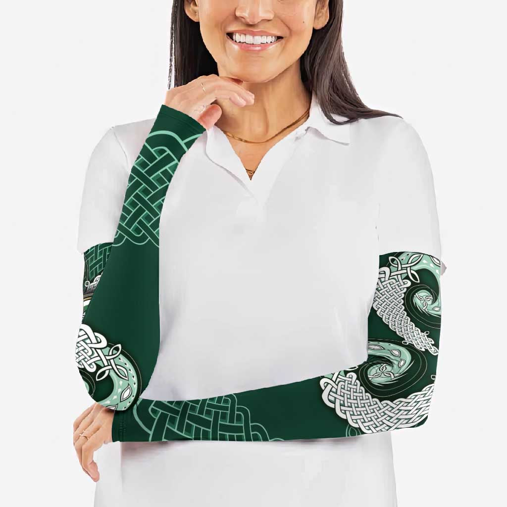 Six Celtic Countries Heritage Arm Sleeves Green Celtic Knot Triskelion - Wonder Print Shop