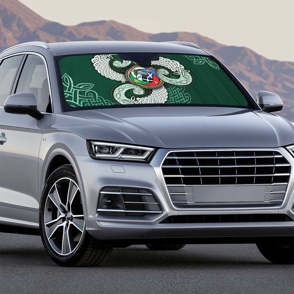 Six Celtic Countries Heritage Auto Sun Shade Green Celtic Knot Triskelion - Wonder Print Shop