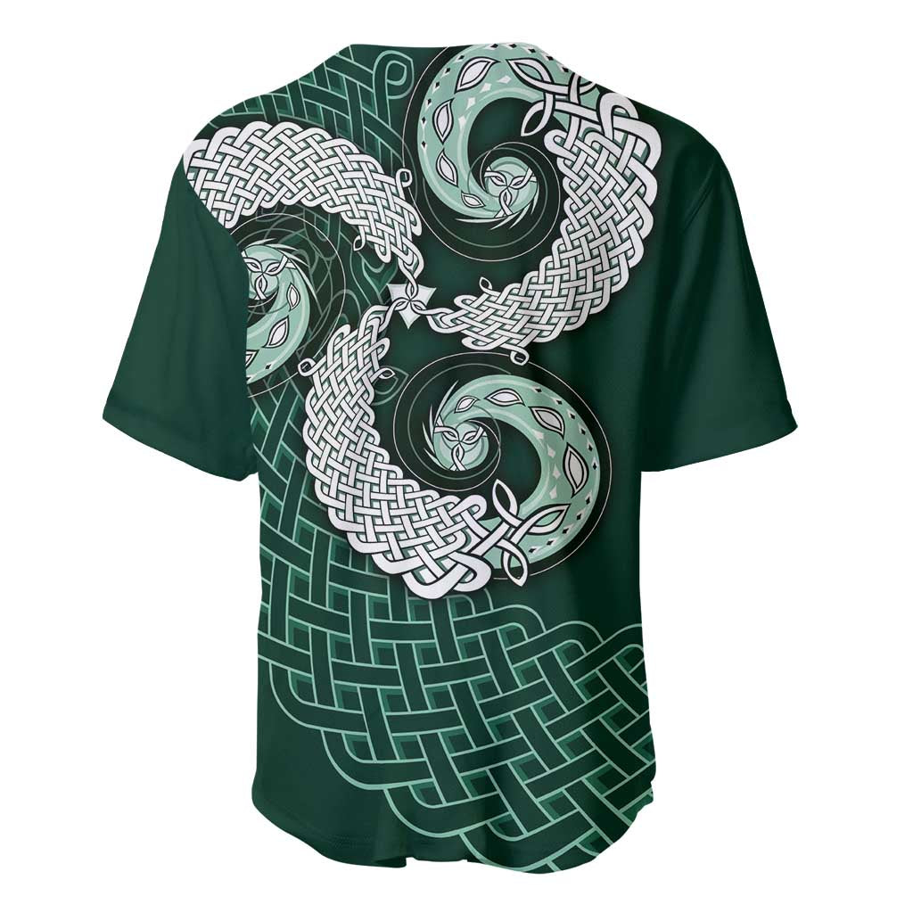Six Celtic Countries Heritage Baseball Jersey Green Celtic Knot Triskelion - Wonder Print Shop