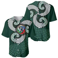 Six Celtic Countries Heritage Baseball Jersey Green Celtic Knot Triskelion - Wonder Print Shop
