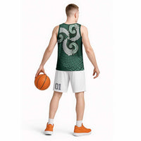Six Celtic Countries Heritage Basketball Jersey Green Celtic Knot Triskelion - Wonder Print Shop
