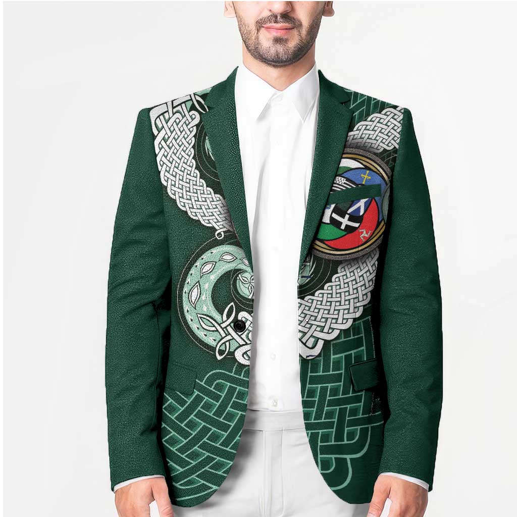 Six Celtic Countries Heritage Blazer Green Celtic Knot Triskelion - Wonder Print Shop